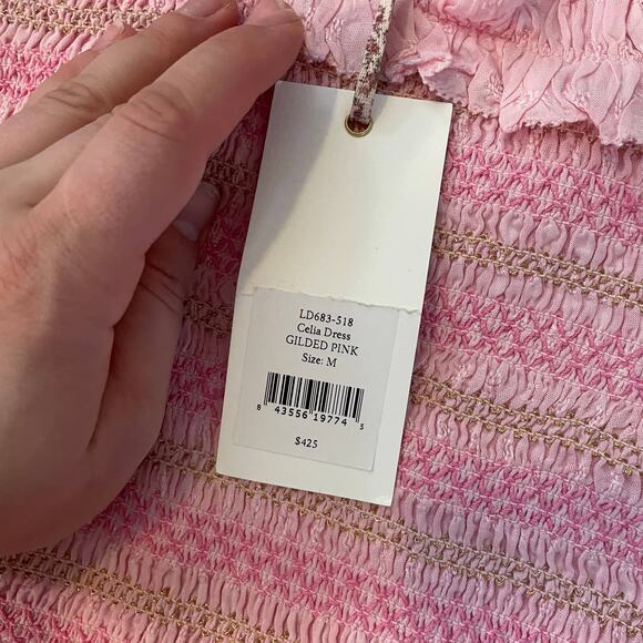 LoveShackFancy Celia Dress in Gilded Pink NWT Cottagecore Smocked Embroidered - Picture 12 of 14